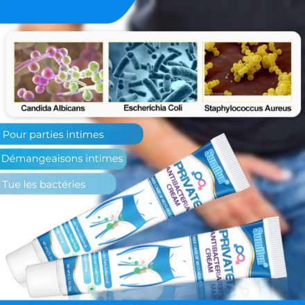 Crème antibactérienne, anti démangeaison et anti irritation.